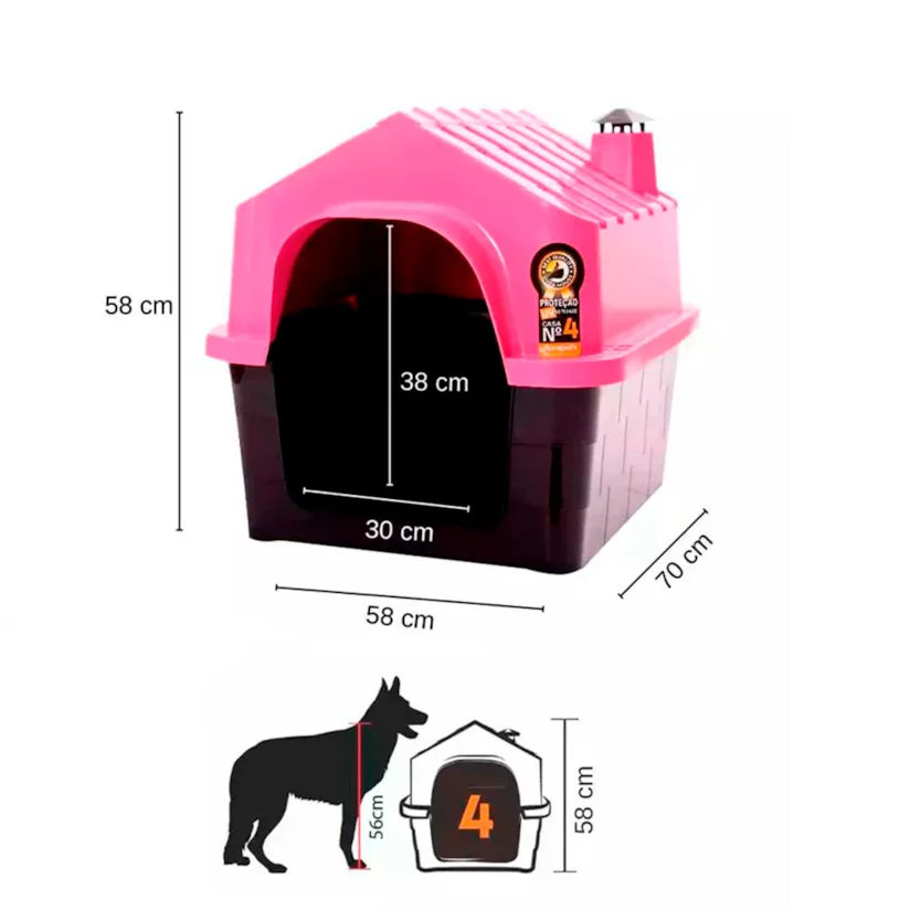 Casa Plástica Zupelo Para Perros Rosa